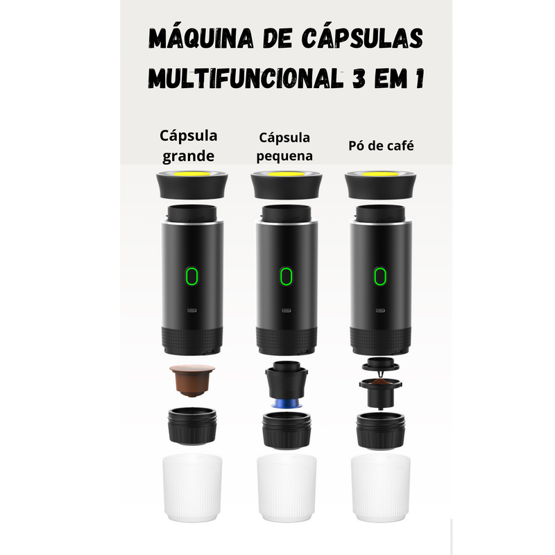 Máquina de café expresso elétrica portátil 3 em 1 - DENOKIN