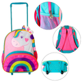 Mochila infantil escolar menino menina com rodinhas sereia carro princesa cachorro gato