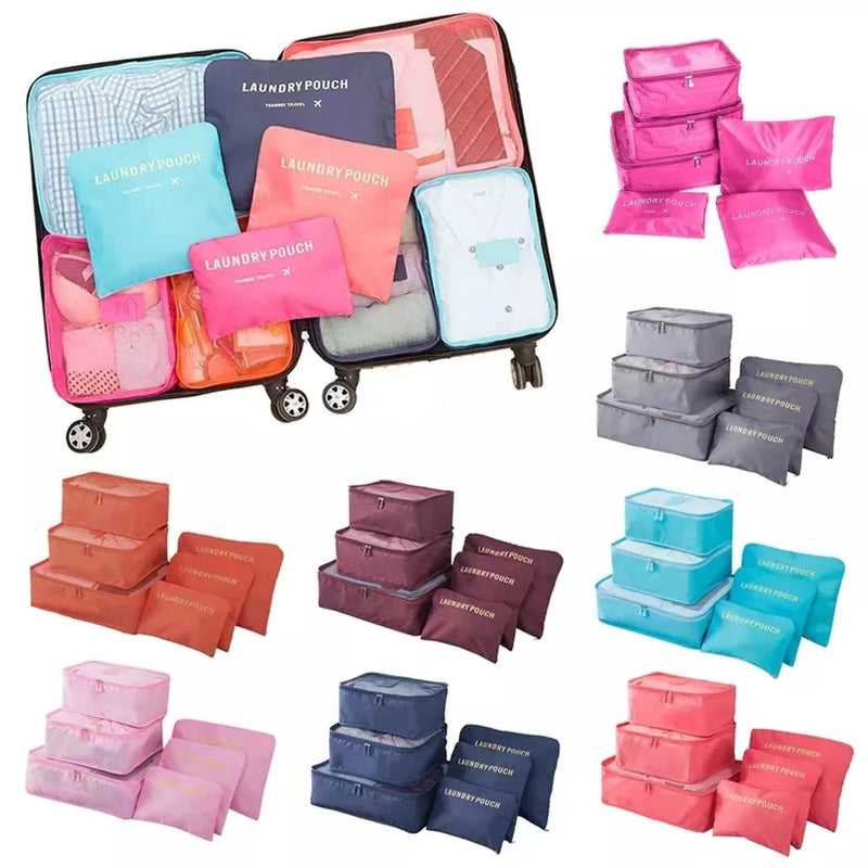 Kit 6 Bolsas Organizadoras Para Mala Roupas Bagagem Viagem