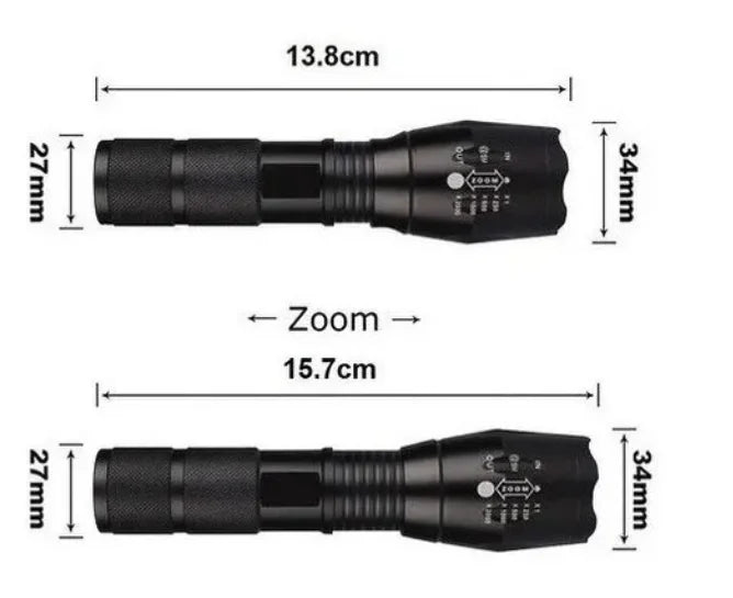 Lanterna tática militar X900 - recarregável