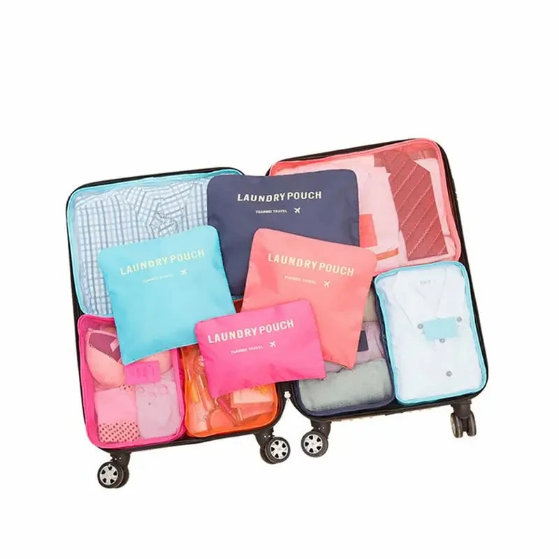 Kit 6 Bolsas Organizadoras Para Mala Roupas Bagagem Viagem