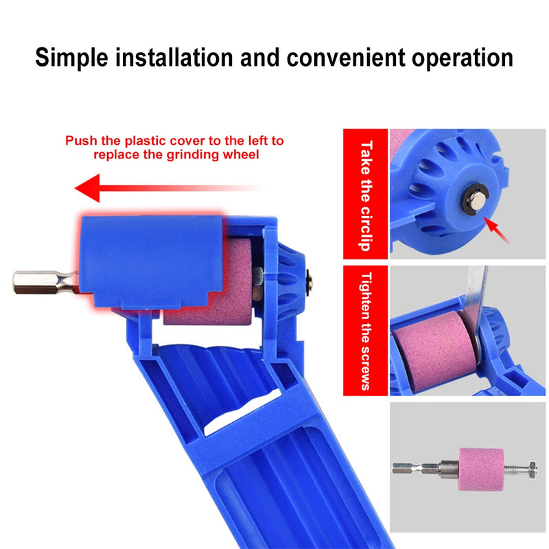 Drill Bit Sharpener Durable Labor-Saving Diamond Drill Bit Sharpening Tool with Grinding Wheel Wrench for Iron-Based Drill Bit