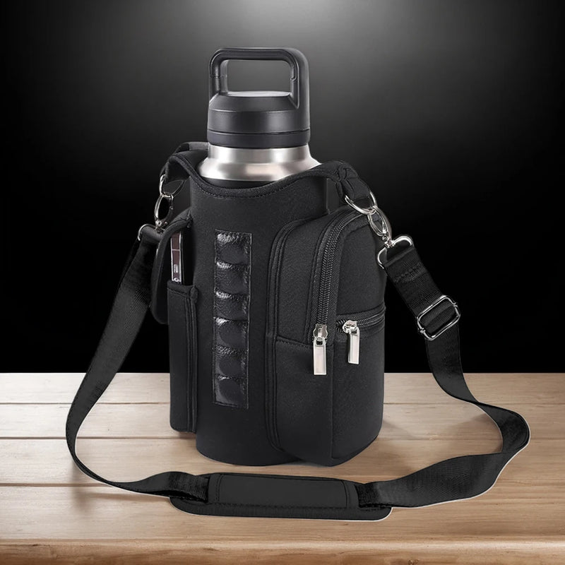 Bolsa magnética academia para garrafa de água, bolsa tiracolo, bolsa transversal para garrafa de água, suporte para telefone, bolsa para transporte de garrafa de água para homens e mulheres