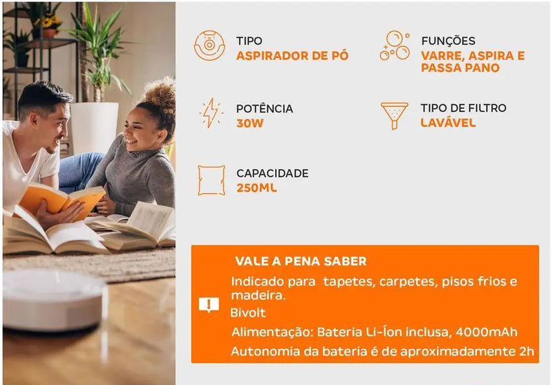 Robô Aspirador WAP W96 30W - Bivolt