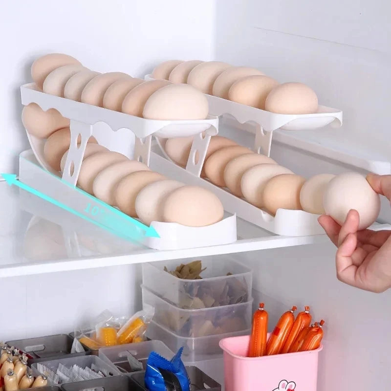 Porta ovos com rolagem automática
