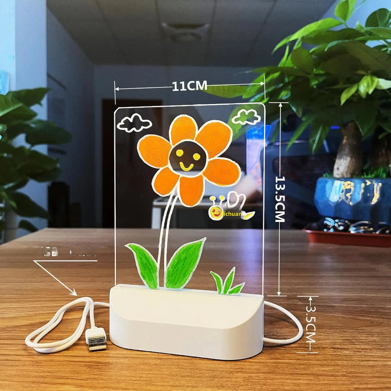 Quadro LED transparente para escrever