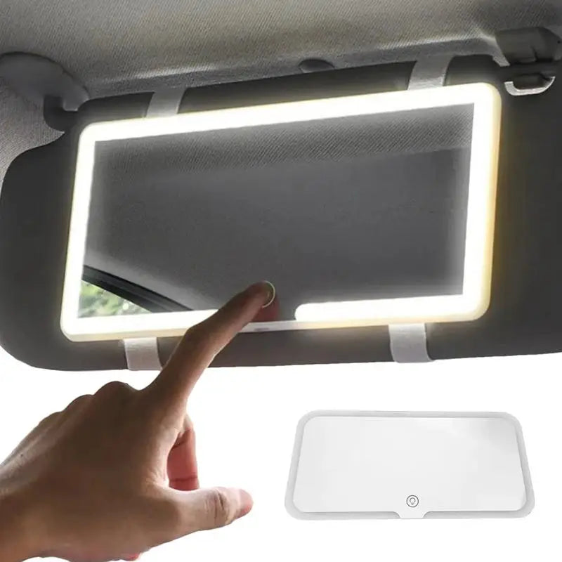 Espelho automotivo interno para retoque de maquiagem com 60 LEDs