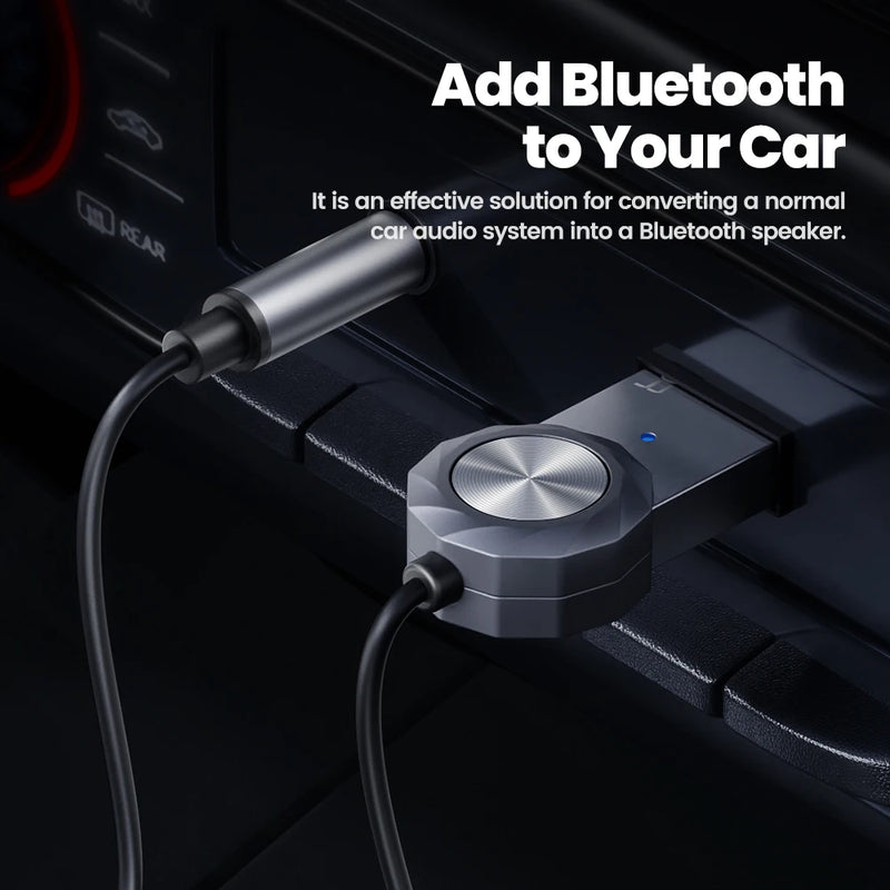 Adaptador Bluetooth para carros e diversos eletrônicos, entrada P2 e alimentação USB - TOOCKI