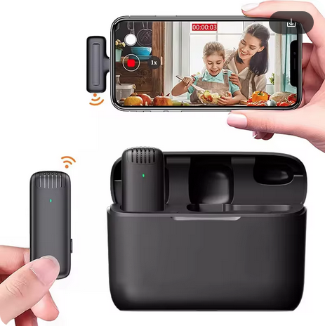 Microfone lapela sem fio - iPhone e Android