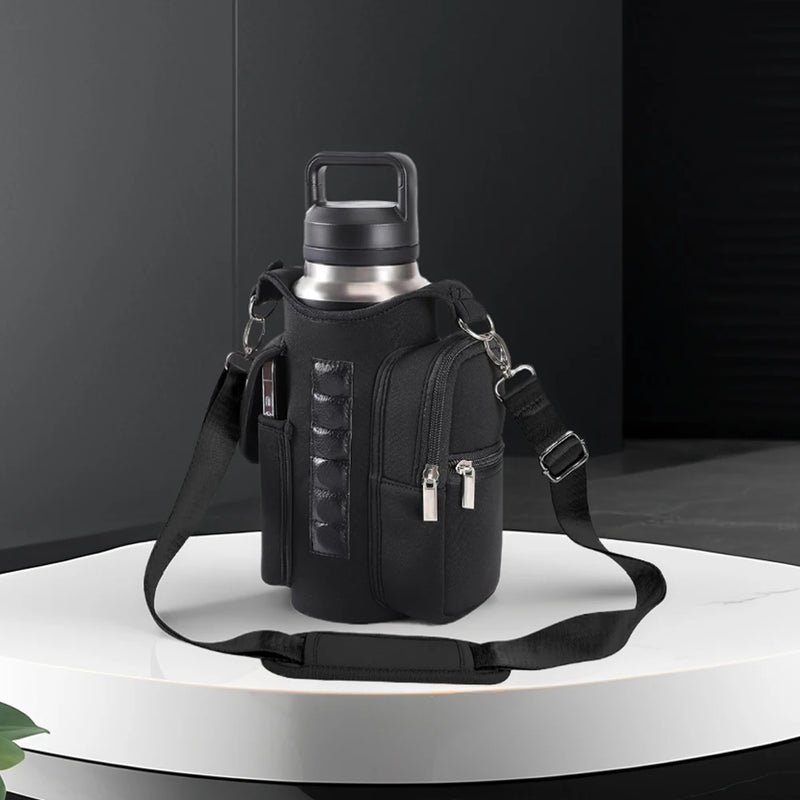 Bolsa magnética academia para garrafa de água, bolsa tiracolo, bolsa transversal para garrafa de água, suporte para telefone, bolsa para transporte de garrafa de água para homens e mulheres