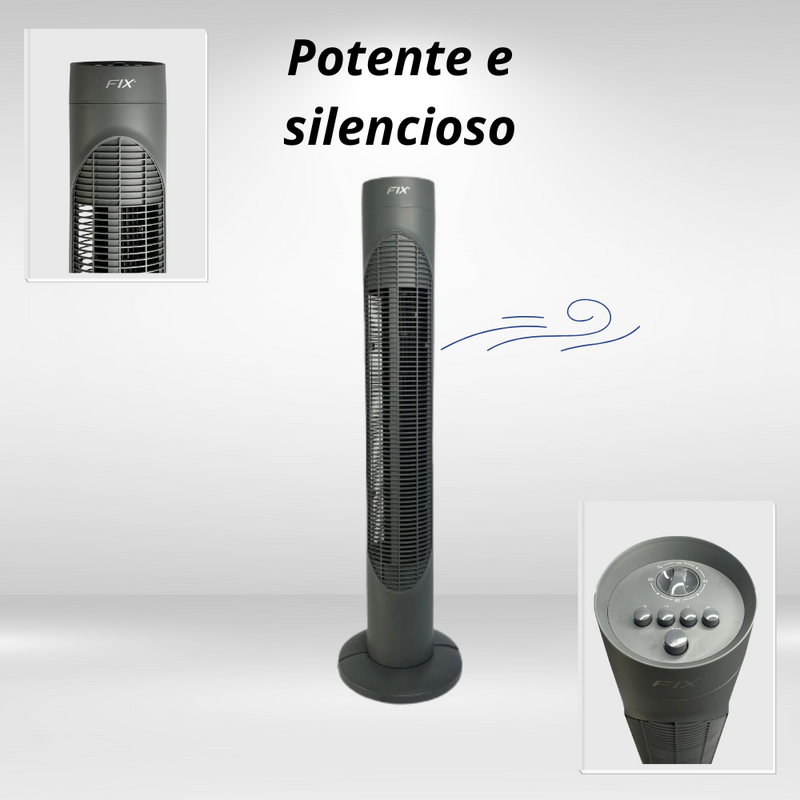 Ventilador de Torre 3 Níveis de Velocidade Circulador de Ar Silencioso Potente - 127V/220V